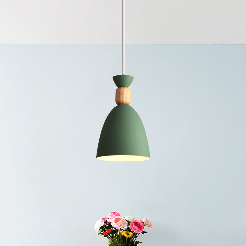 Suspension en forme de dôme de style macaron - Cordon réglable, gris/blanc/vert - Idéal pour la décoration de table