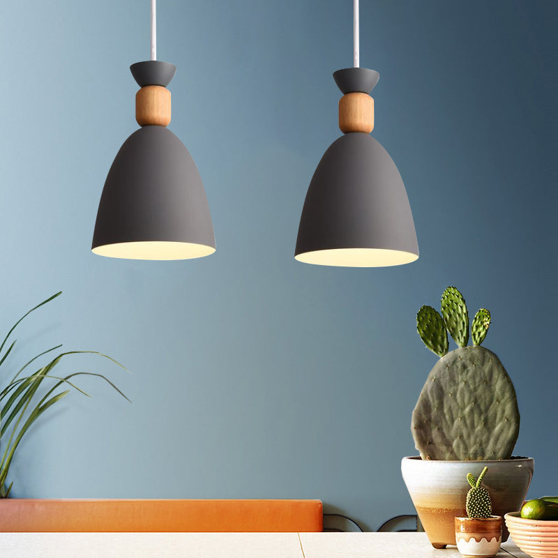 Suspension en forme de dôme de style macaron - Cordon réglable, gris/blanc/vert - Idéal pour la décoration de table