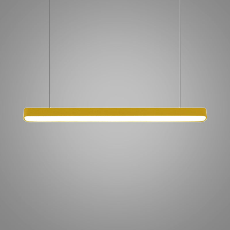 Modern Metal LED Hanging Lamp – Tubular Pendant Light for Dining Room – Available in Red/Blue/Yellow