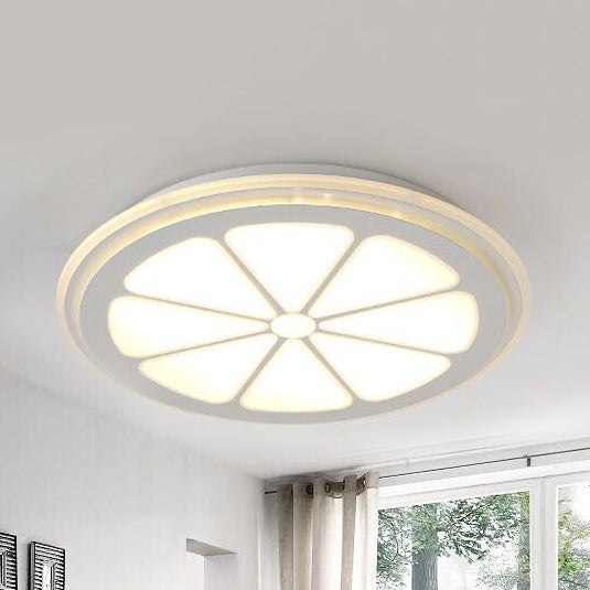 Lemon LED Circular Ceiling Mount Light – Cartoon Acrylic Lamp, White, Perfect for Bathrooms