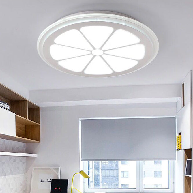 Lemon LED Circular Ceiling Mount Light – Cartoon Acrylic Lamp, White, Perfect for Bathrooms