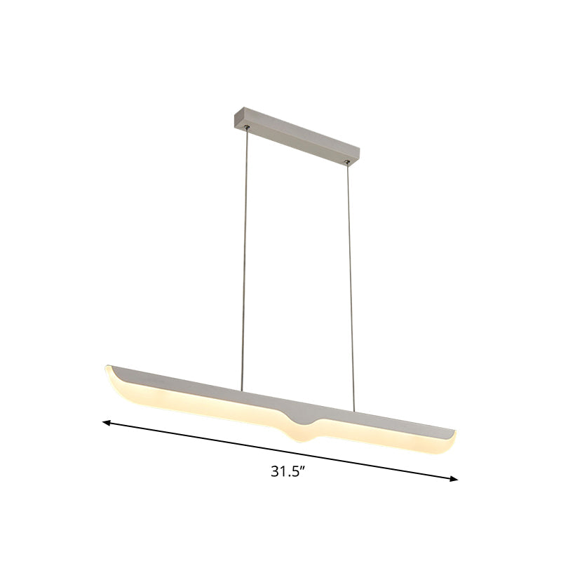 Sleek Linear Led Ceiling Office Pendant Light Fixture In Warm/White/Natural