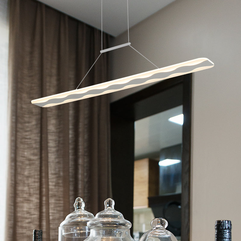 Modern Linear Led Living Room Ceiling Pendant Light In Warm/White 39/47 Wide White / 39 Warm