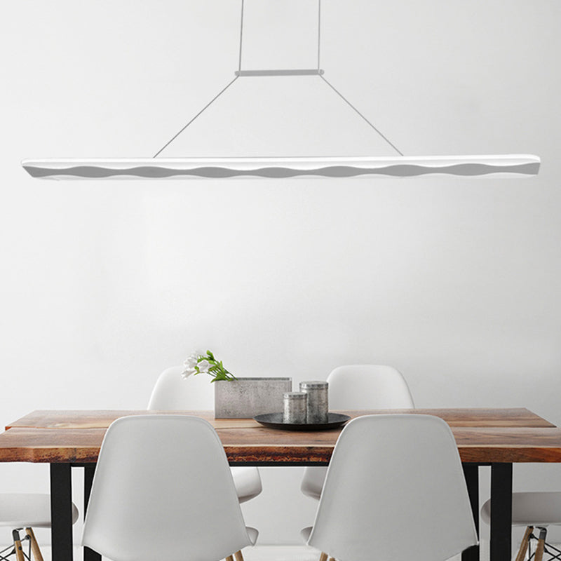 Modern Linear Led Living Room Ceiling Pendant Light In Warm/White 39/47 Wide