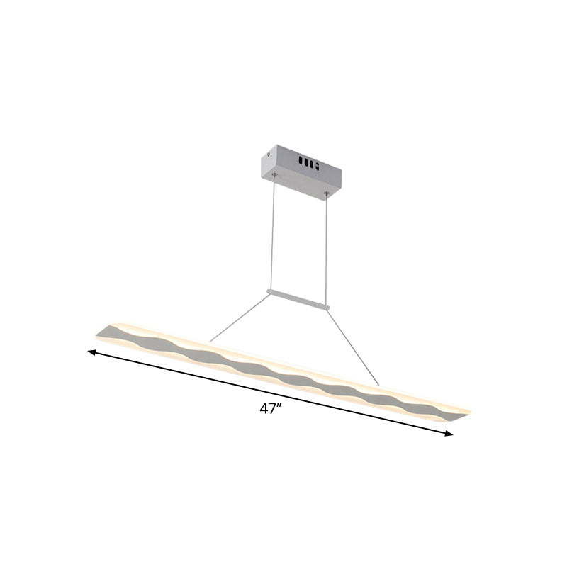 Modern Linear Led Living Room Ceiling Pendant Light In Warm/White 39/47 Wide