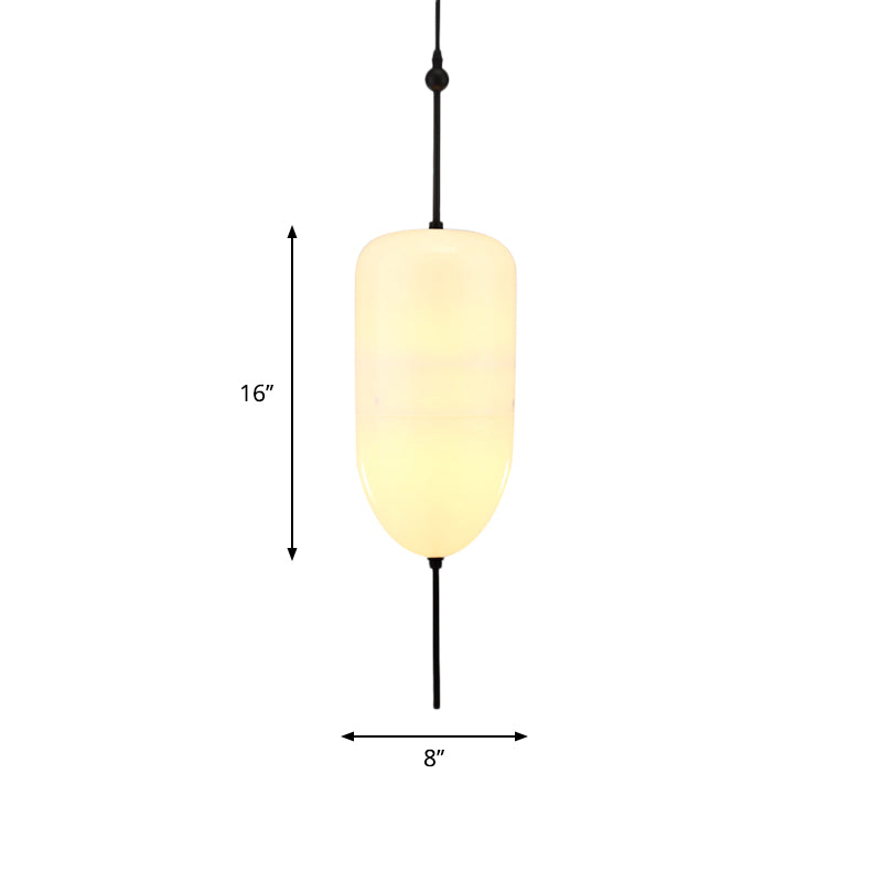 Modernist Blue/White Glass Cluster Pendant Light Fixture - Teardrop/Drum/Cylinder Design 1/3 Lights