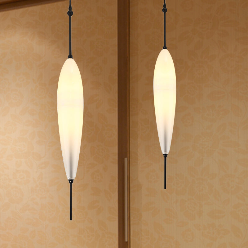 Modernist Blue/White Glass Cluster Pendant Light Fixture - Teardrop/Drum/Cylinder Design 1/3 Lights