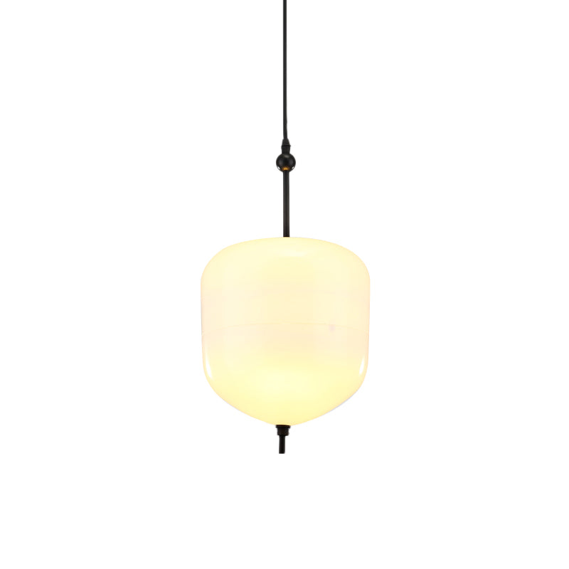 Modernist Blue/White Glass Cluster Pendant Light Fixture - Teardrop/Drum/Cylinder Design 1/3 Lights