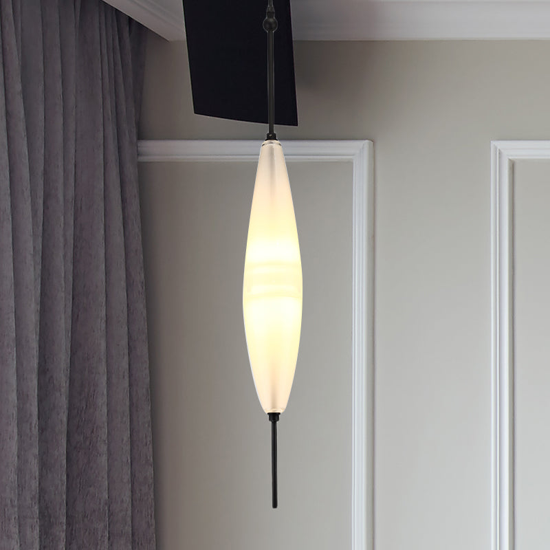 Modernist Blue/White Glass Cluster Pendant Light Fixture - Teardrop/Drum/Cylinder Design 1/3 Lights