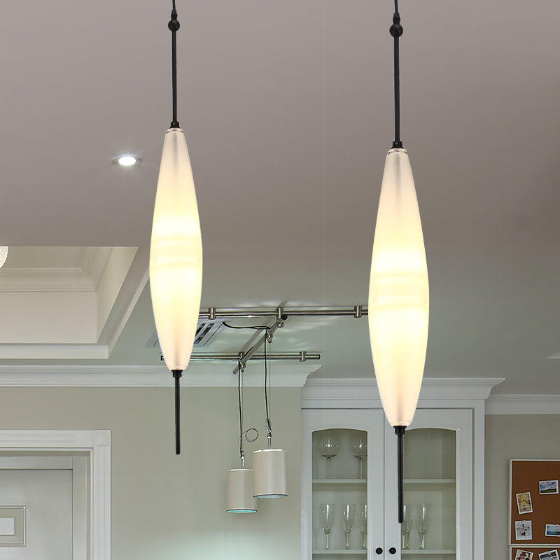 Modernist Blue/White Glass Cluster Pendant Light Fixture - Teardrop/Drum/Cylinder Design 1/3 Lights