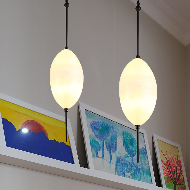 Modernist Blue/White Glass Cluster Pendant Light Fixture - Teardrop/Drum/Cylinder Design 1/3 Lights