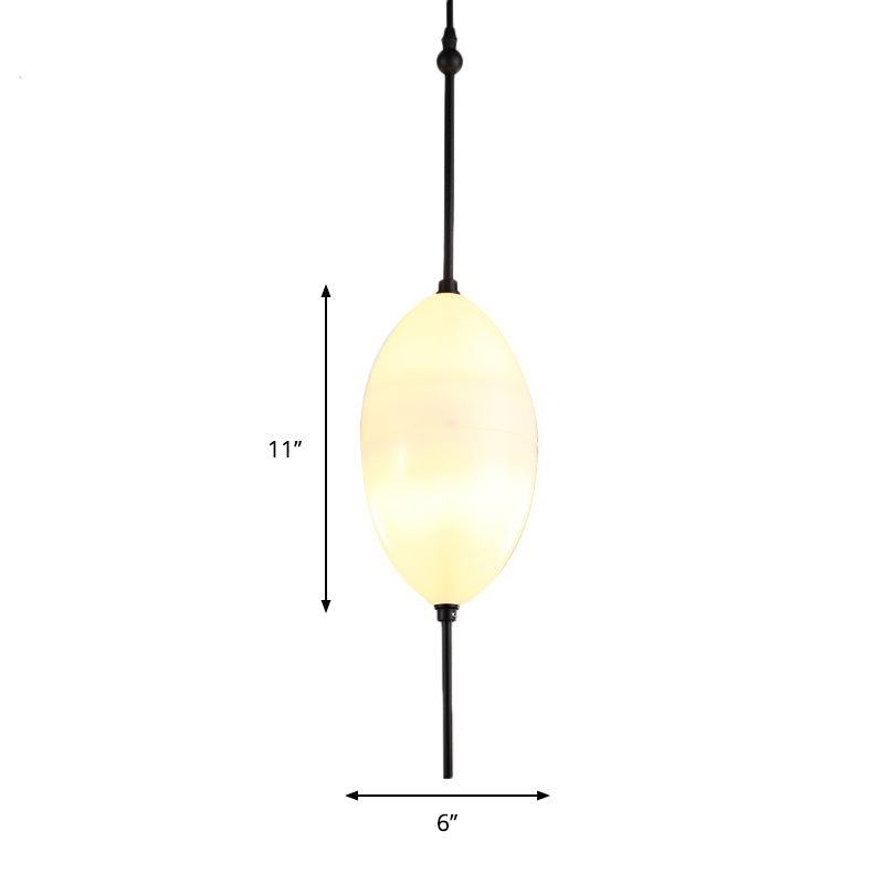 Modernist Blue/White Glass Cluster Pendant Light Fixture - Teardrop/Drum/Cylinder Design 1/3 Lights