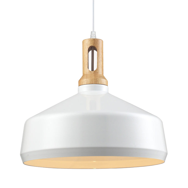 Modern Aluminum Cone/Drum Shade Hanging Ceiling Light - 1 Light Pendant in Black/White