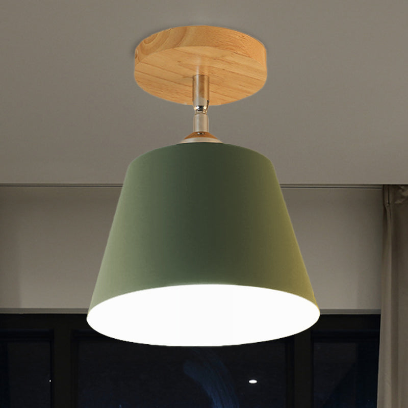 Plafonnier moderne réglable en métal et bois gris/rose
