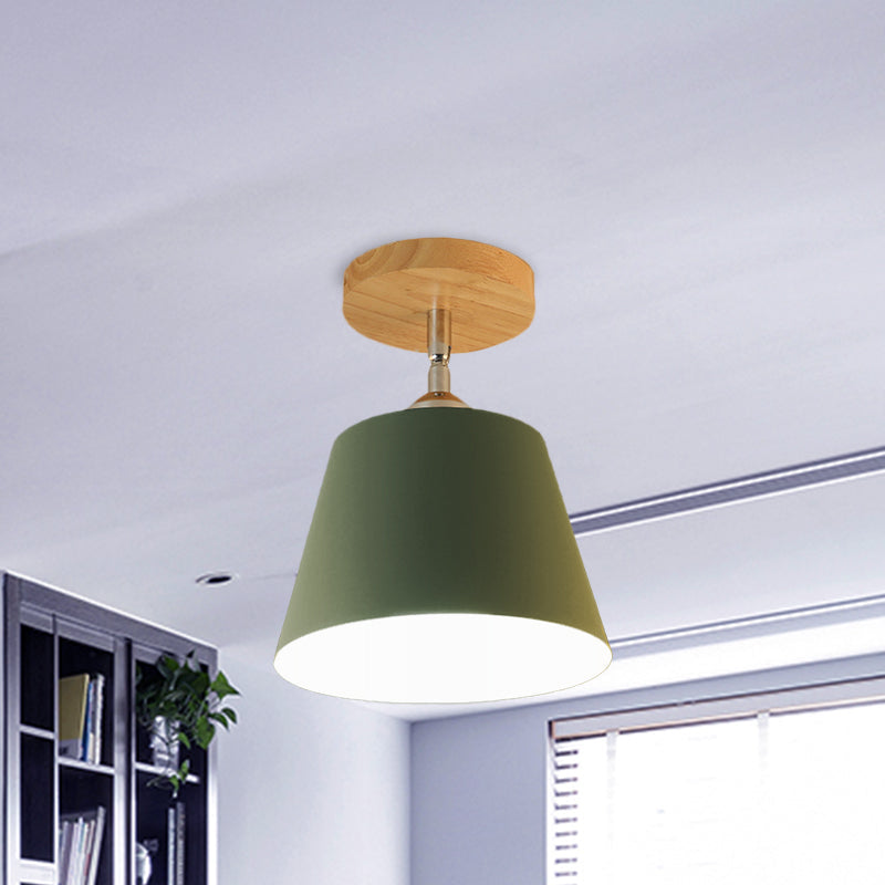 Plafonnier moderne réglable en métal et bois gris/rose
