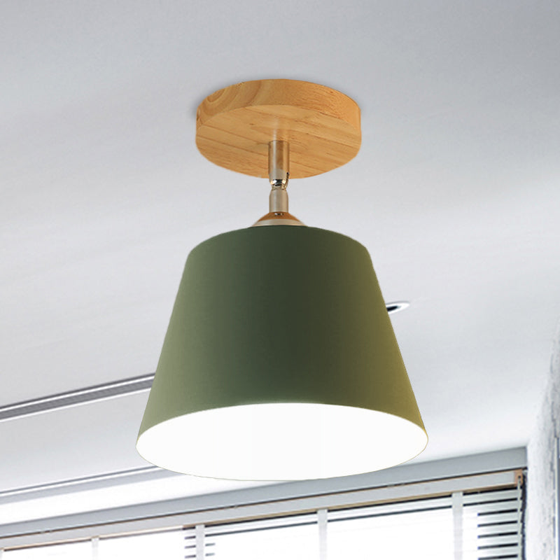 Plafonnier moderne réglable en métal et bois gris/rose