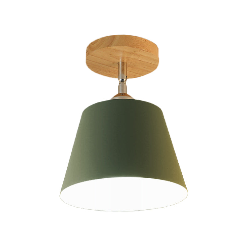 Plafonnier moderne réglable en métal et bois gris/rose