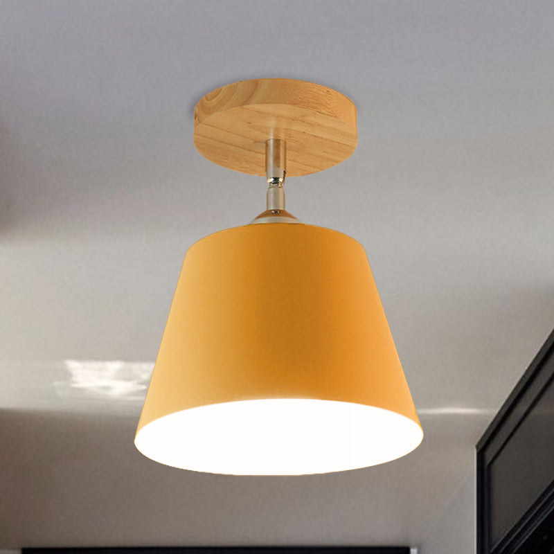 Plafonnier moderne réglable en métal et bois gris/rose