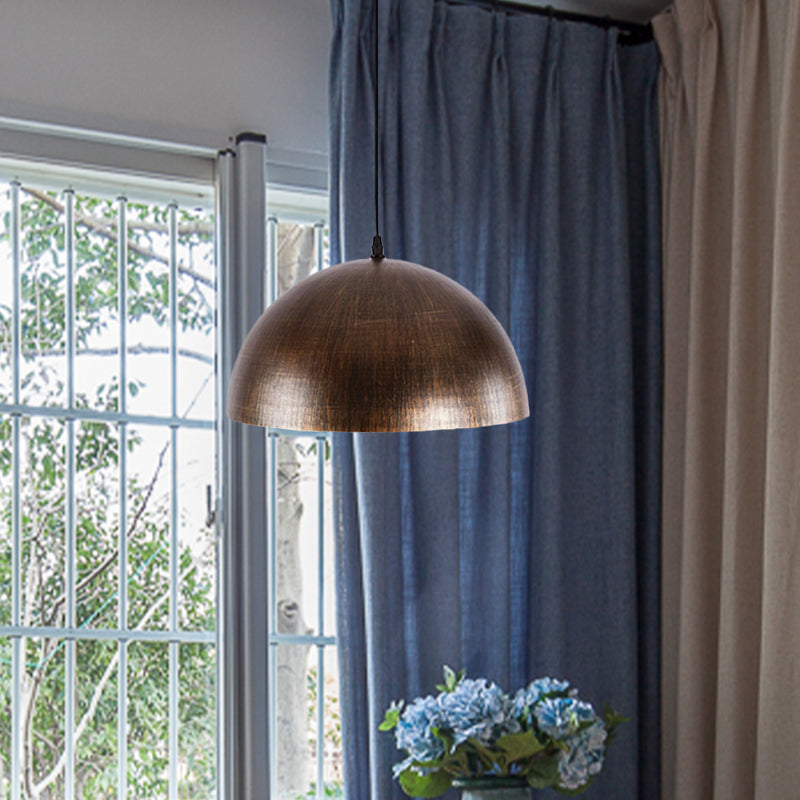 Vintage-Style Metal Bronze/Brown Pendant Dome Ceiling Light Fixture For Dining Table

This Improved
