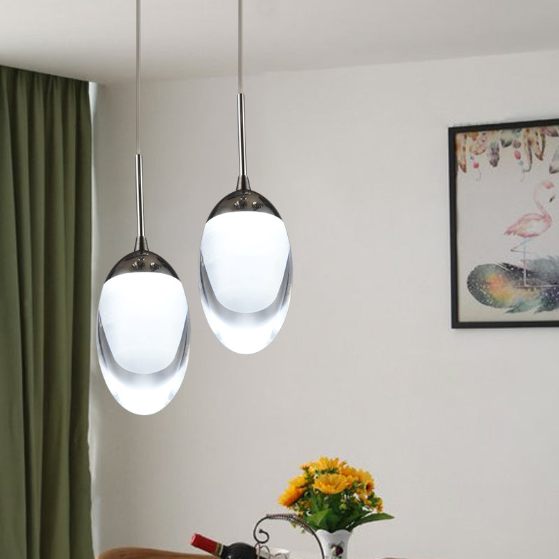 Modern Acrylic Droplet Hanging Pendant Light with Warm/White Illumination for Dining Room