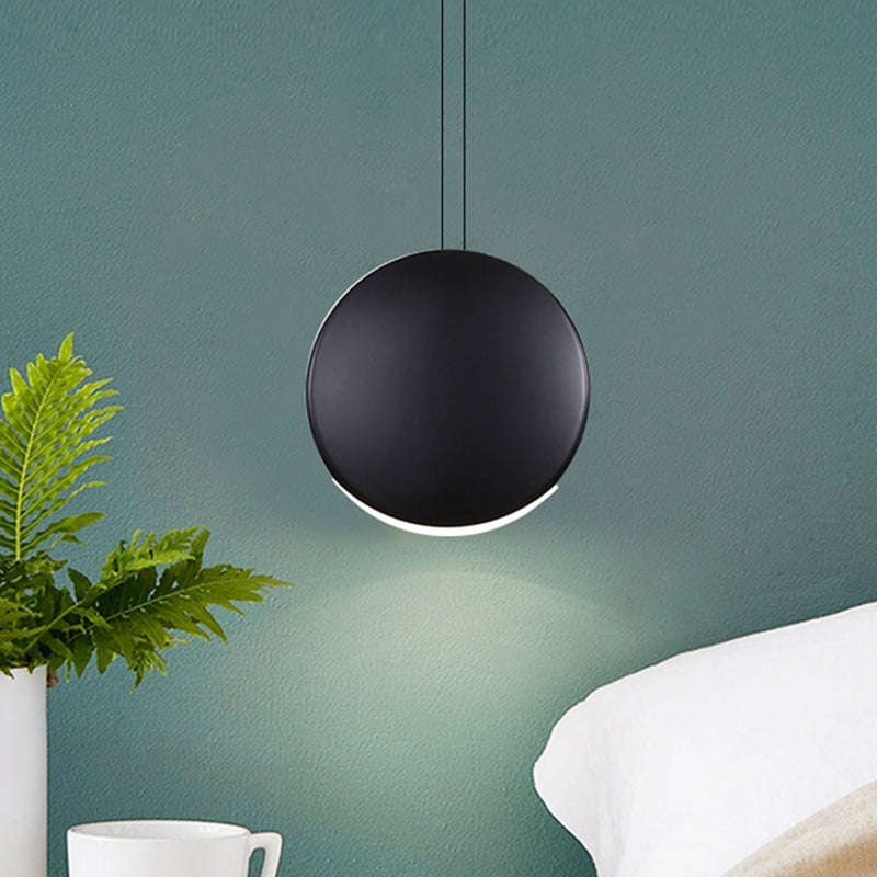 Round Pendant Ceiling Light - Nordic Metal Led 6/8 Wide Black/White/Grey Warm/White Black / 6 White