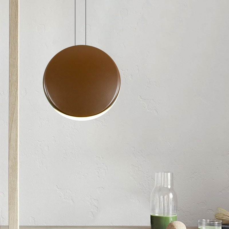 Round Pendant Ceiling Light - Nordic Metal Led 6/8 Wide Black/White/Grey Warm/White