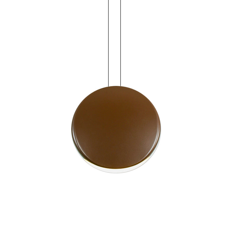 Round Pendant Ceiling Light - Nordic Metal Led 6/8 Wide Black/White/Grey Warm/White