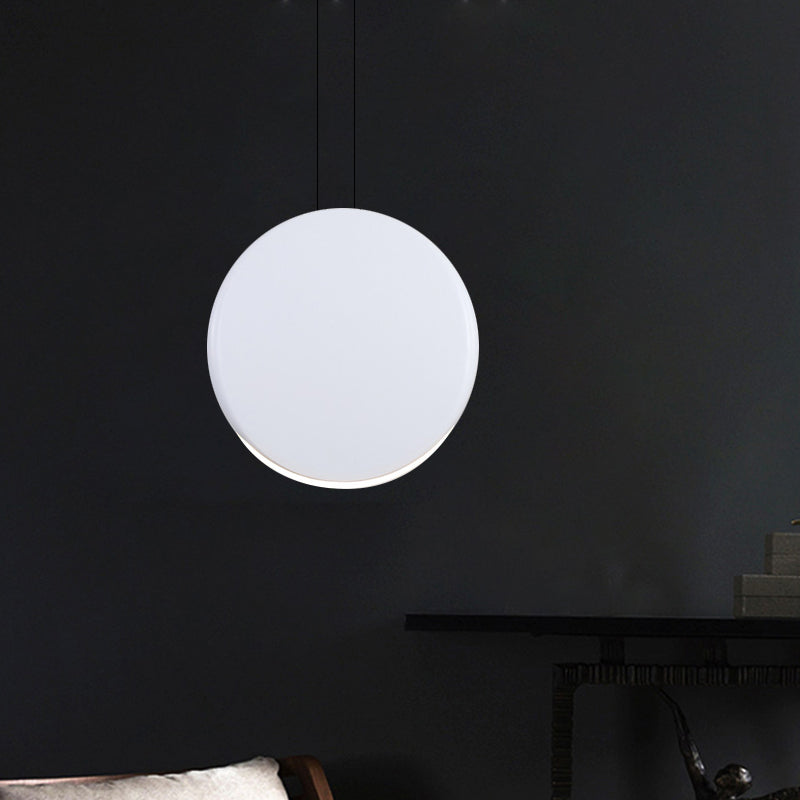 Round Pendant Ceiling Light - Nordic Metal Led 6/8 Wide Black/White/Grey Warm/White White / 6 Warm