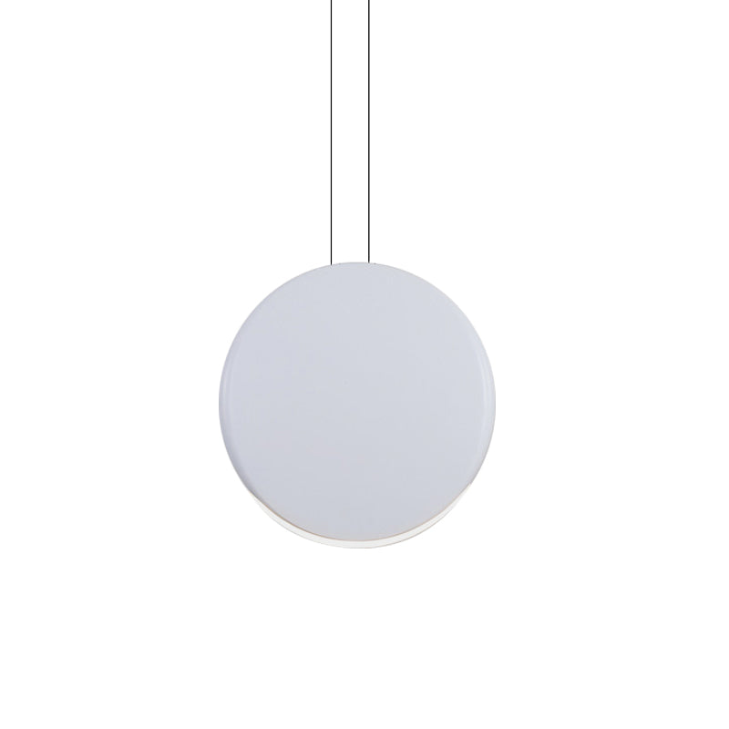 Round Pendant Ceiling Light - Nordic Metal Led 6/8 Wide Black/White/Grey Warm/White