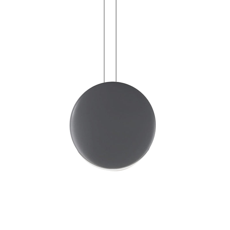Round Pendant Ceiling Light - Nordic Metal Led 6/8 Wide Black/White/Grey Warm/White