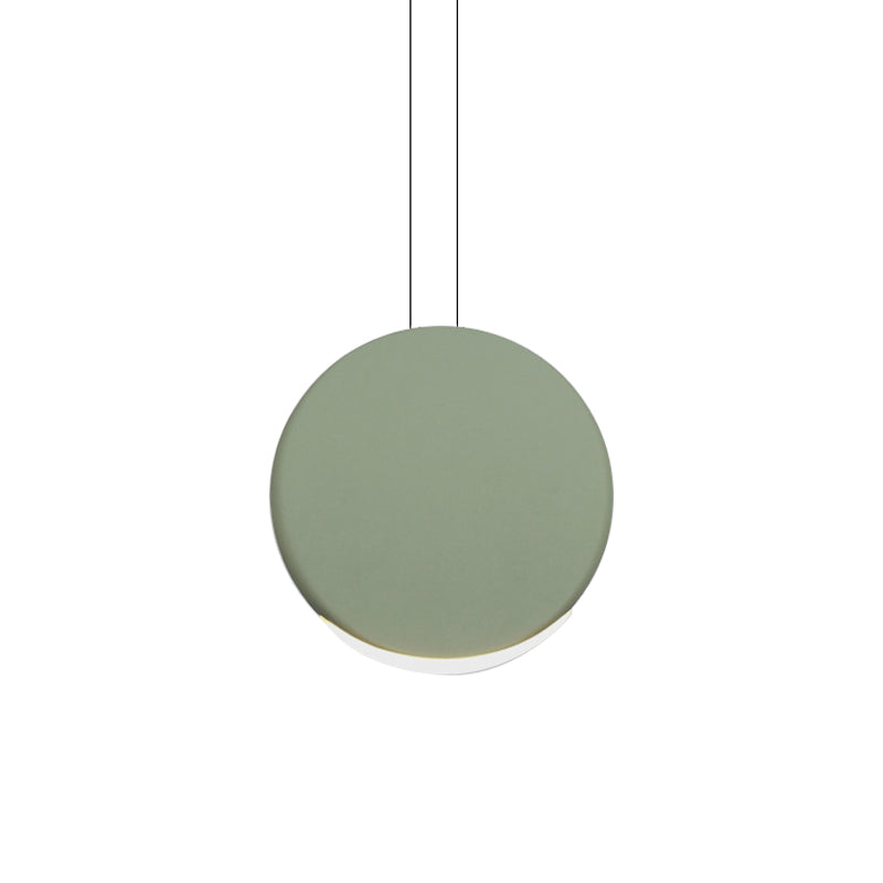 Round Pendant Ceiling Light - Nordic Metal Led 6/8 Wide Black/White/Grey Warm/White