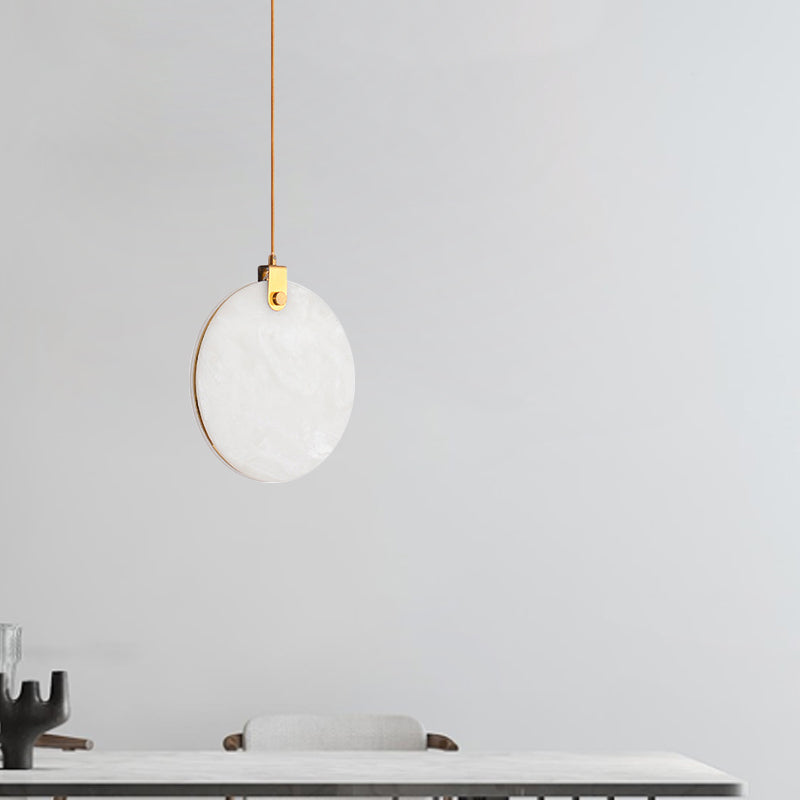 Round Glass Pendant Lamp with Modern LED Lighting in White or Warm Light - Available in 3 Sizes