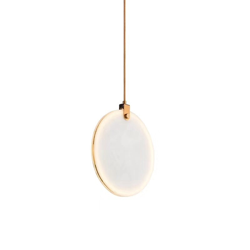 Round Glass Pendant Lamp with Modern LED Lighting in White or Warm Light - Available in 3 Sizes