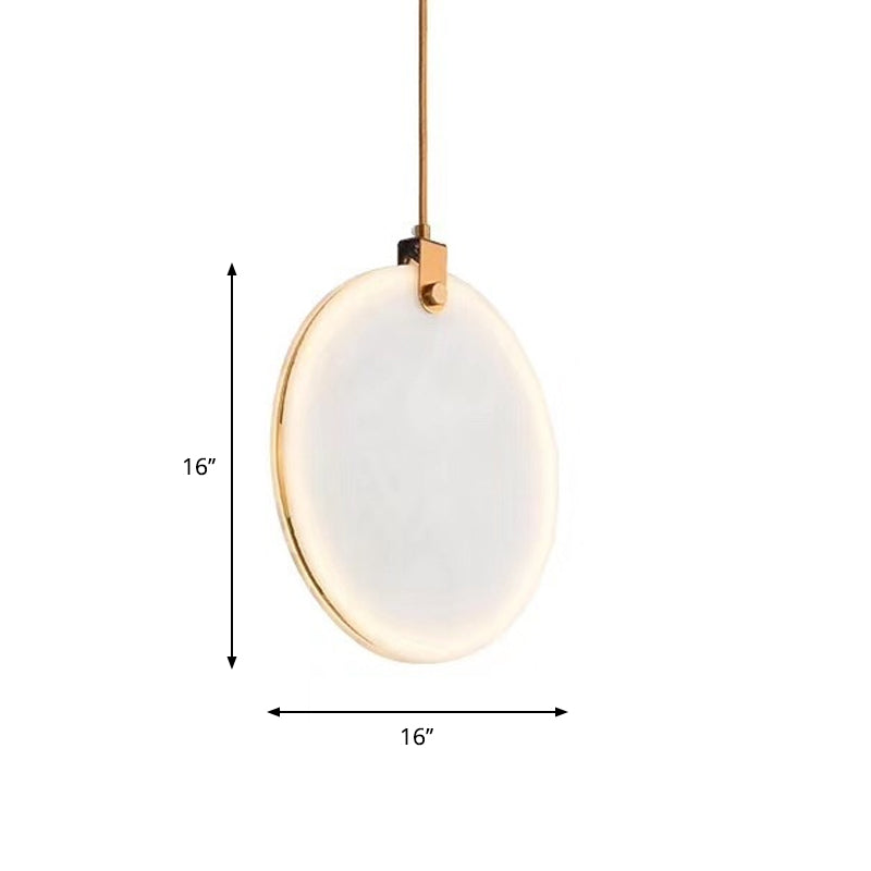 Round Glass Pendant Lamp with Modern LED Lighting in White or Warm Light - Available in 3 Sizes