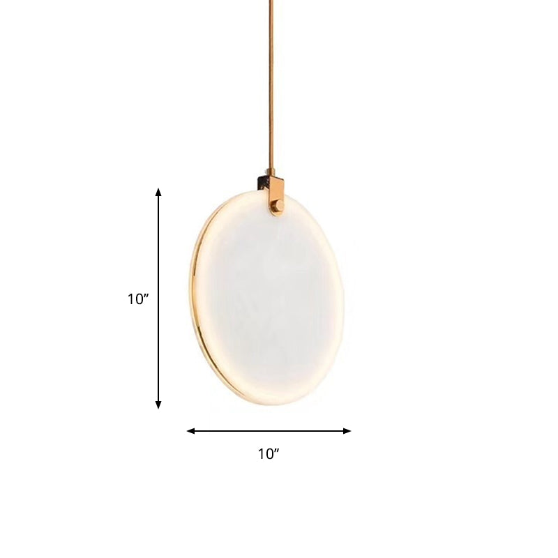 Round Glass Pendant Lamp with Modern LED Lighting in White or Warm Light - Available in 3 Sizes