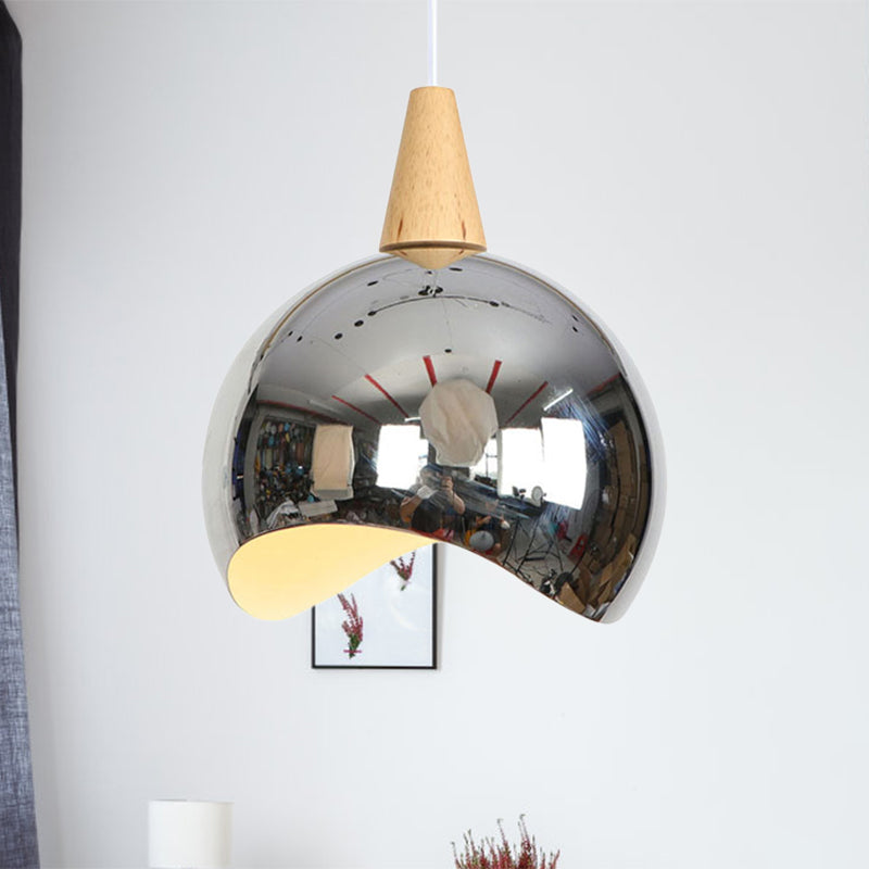 Nordic Style Single Light Mirror Globe Pendant Ceiling Hanging For Corridor