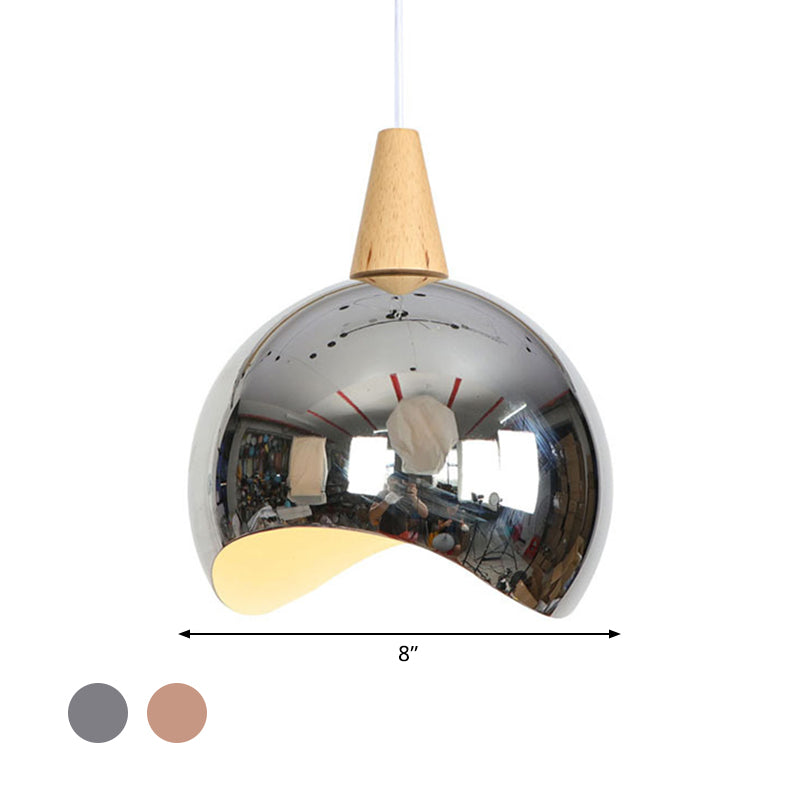 Nordic Style Ceiling Hanging Light with Mirror Globe Pendant for Corridor