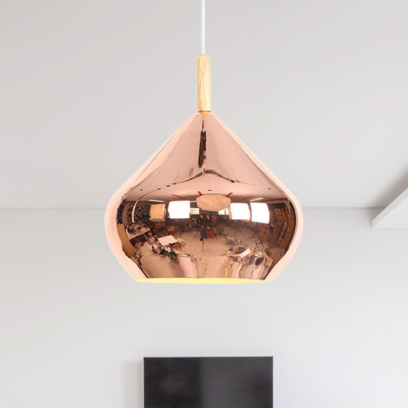 Vintage Wood Mirror Ball Pendant Light - Metallic Ceiling Hanging Lamp