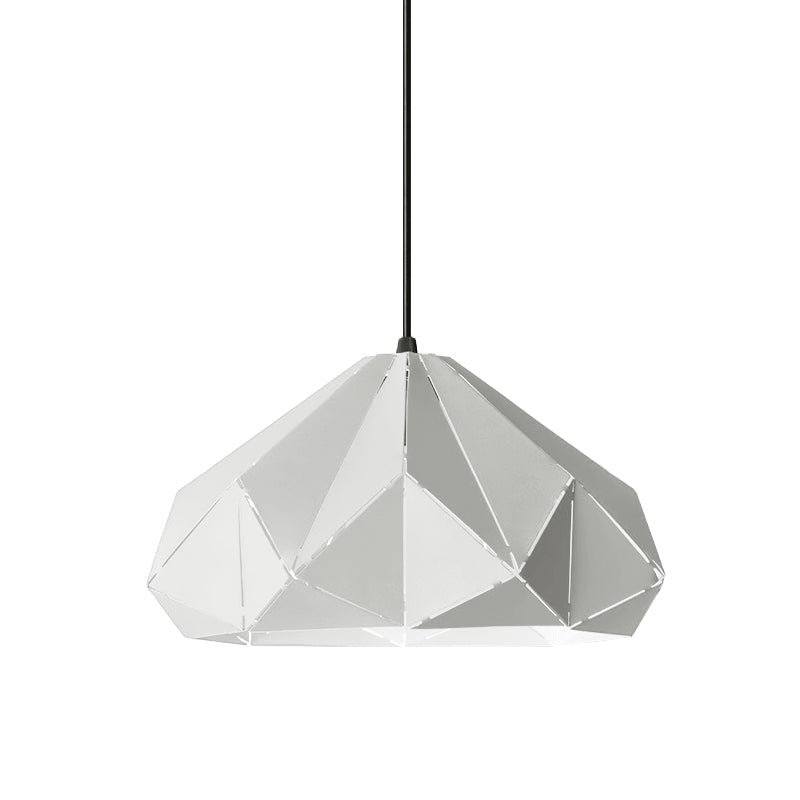 Origami Metal Pendant Light - Contemporary Hanging Ceiling (1 Light) In Blue/Pink/Yellow