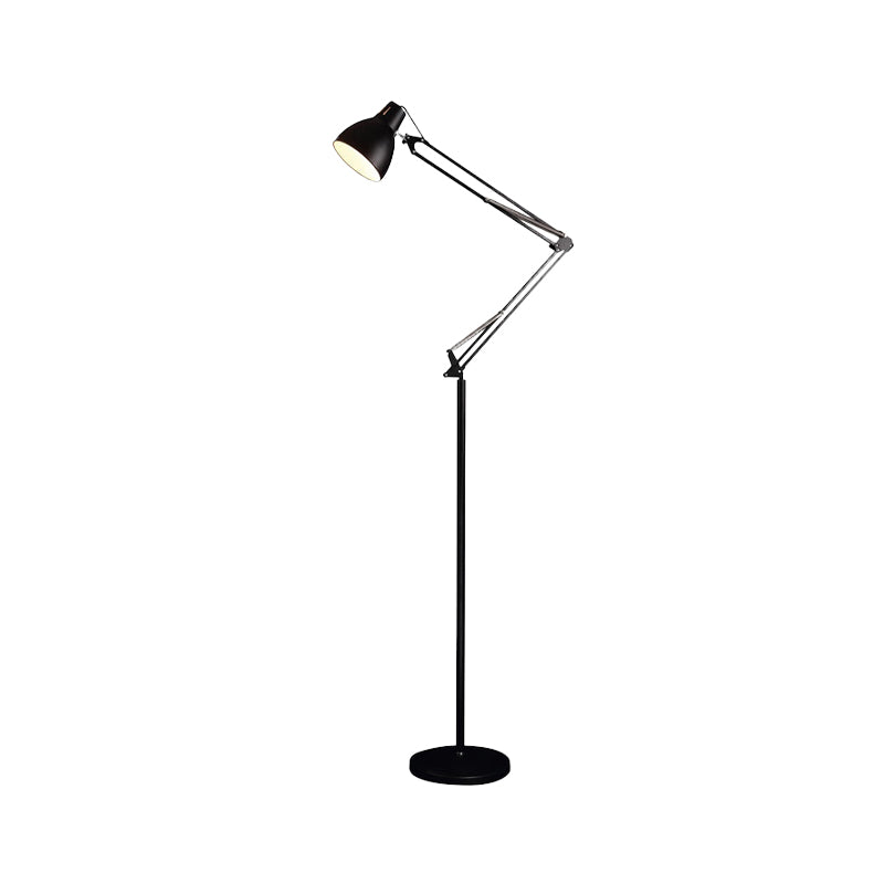 Modern Black/Silver Metallic Dome Shade Floor Lamp For Living Room With 1 Head
