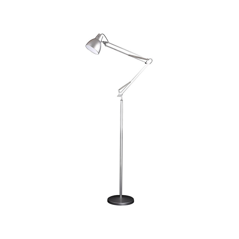 Modern Black/Silver Metallic Dome Shade Floor Lamp For Living Room With 1 Head Silver