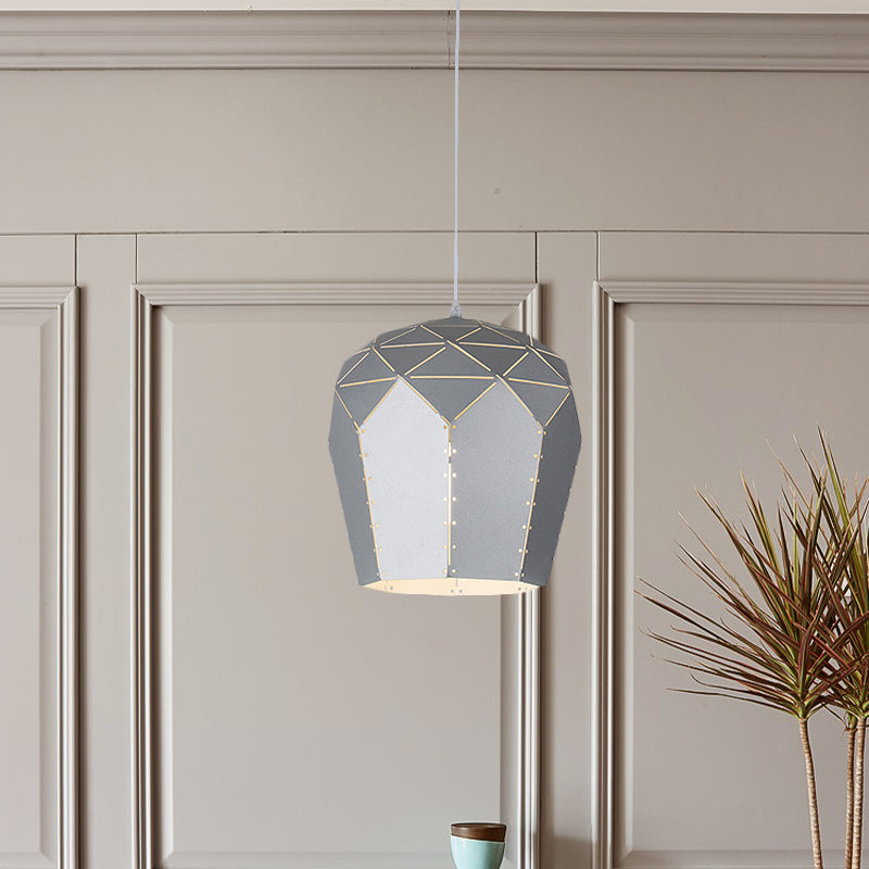 Modern Pink/Grey Wine Glass Pendant Light Fixture - Elegant 1-Light Ceiling Mount