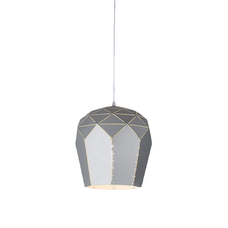 Modern Pink/Grey Wine Glass Pendant Light Fixture – Stylish Metal Hanging Ceiling Light with 1-Light