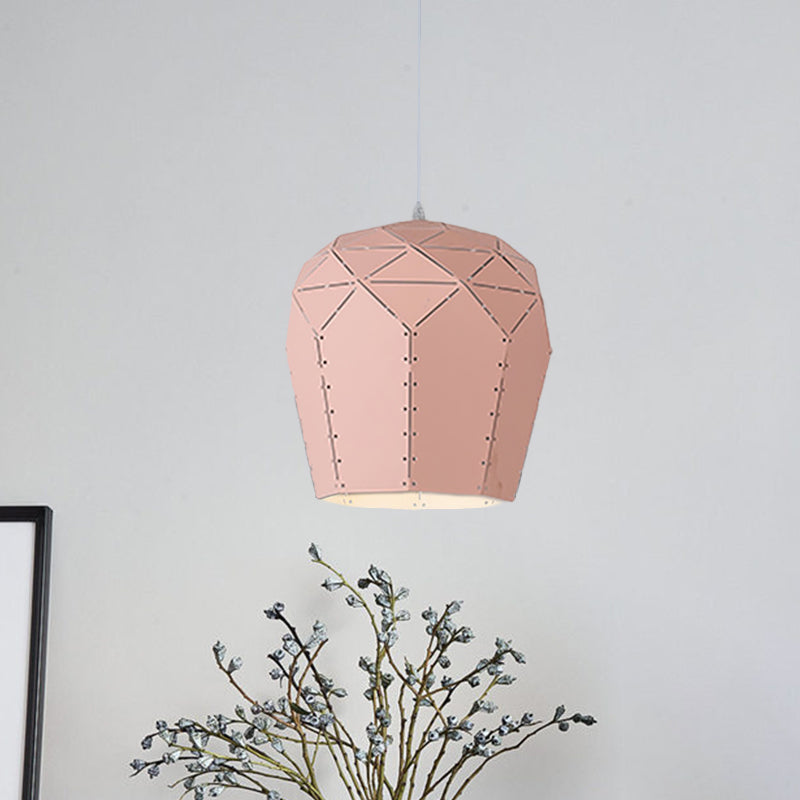 Modern Pink/Grey Wine Glass Pendant Light Fixture - Elegant 1-Light Ceiling Mount