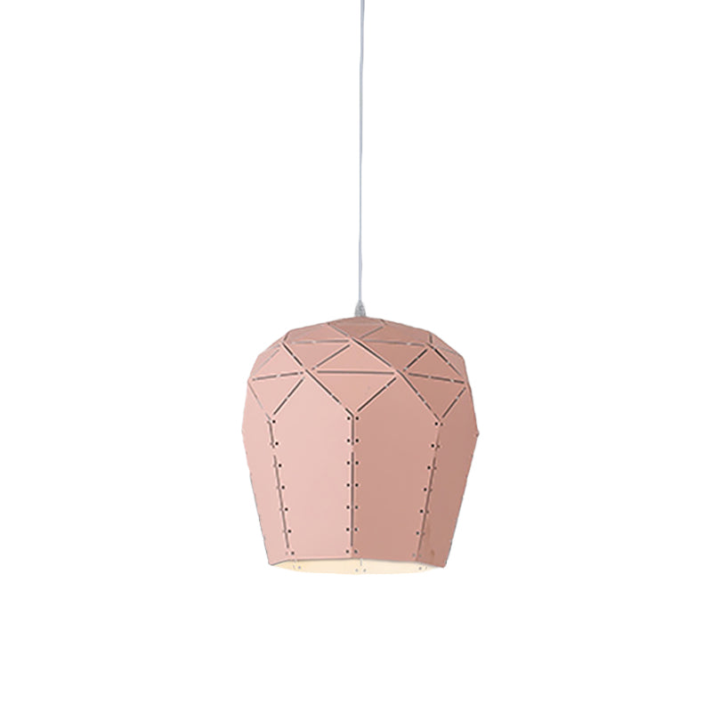 Modern Pink/Grey Wine Glass Pendant Light Fixture - Elegant 1-Light Ceiling Mount