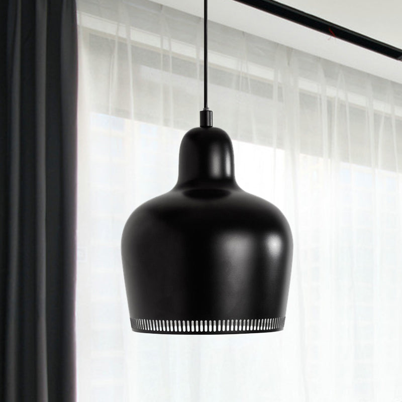 Nordic Metal Drop Suspension Pendant In Pink/Blue/Yellow - 1 Light Hanging Ceiling For Bedroom Black