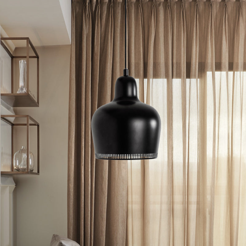 Suspension en métal nordique en forme de cloche pour chambre à coucher - 1 lumière rose/bleu/jaune