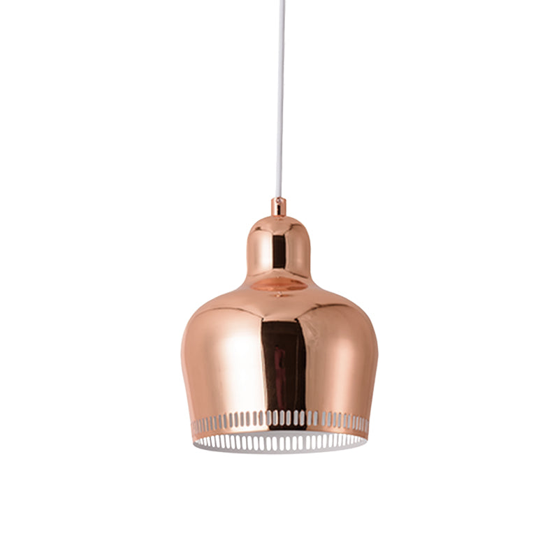 Suspension en métal nordique en forme de cloche pour chambre à coucher - 1 lumière rose/bleu/jaune