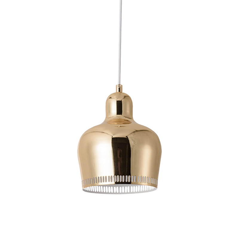 Suspension en métal nordique en forme de cloche pour chambre à coucher - 1 lumière rose/bleu/jaune