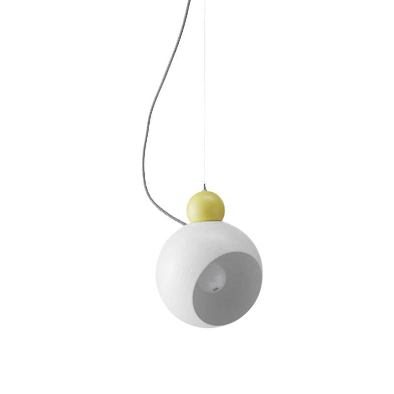 Stylish Nordic Metal Pendant Lamp - 1 Light Ceiling Lighting In Green/White For Living Room